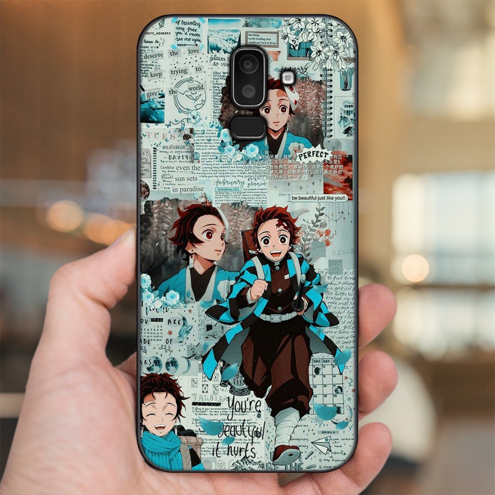 Ốp lưng Samsung J8 viền đen in hình Tanjiro Kimetsu No Yaiba