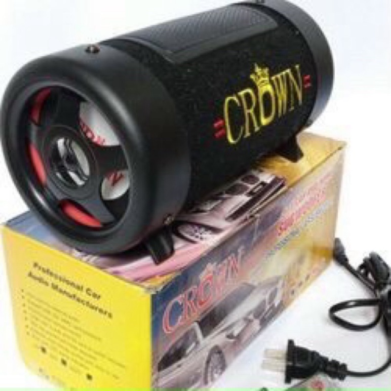 Loa Bluetooth Crown 4 tròn công suất 10W chạy nguồn 220 W với 12 V