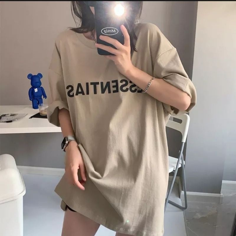 Áo thun tay lỡ unisex ESSENTIALSSS CHẤT COTTON