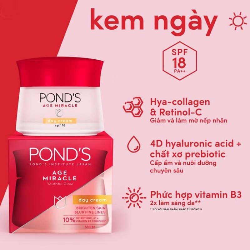 Kem dưỡng da chống lão hoá Pond’s Age Miracle Day Cream SPF18 60ml