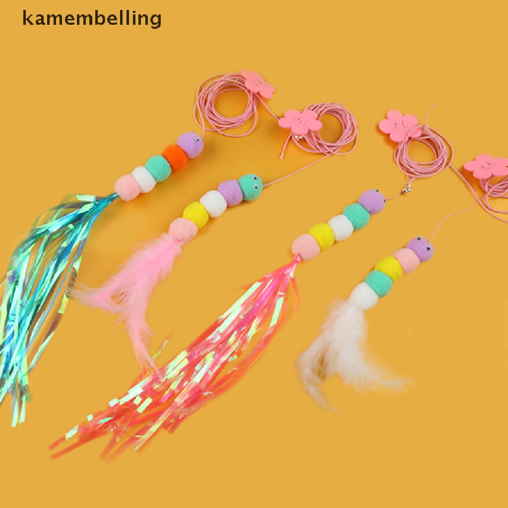 Kamembelling Đồ Chơi Tương Tác Tự Dính Hình Sâu Bướm Có Dây Treo Cửa Cho Mèo Cưng