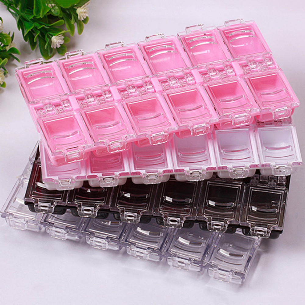 Hộp Rỗng Trong Suốt 12 Ngăn Đựng Hạt Trang Trí Móng Tay Ốp