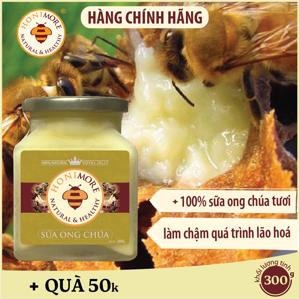 Sữa ong chúa tươi nguyên chất Honimore 300g - bồi bổ sức khoẻ, da căng mịn hồng hào
