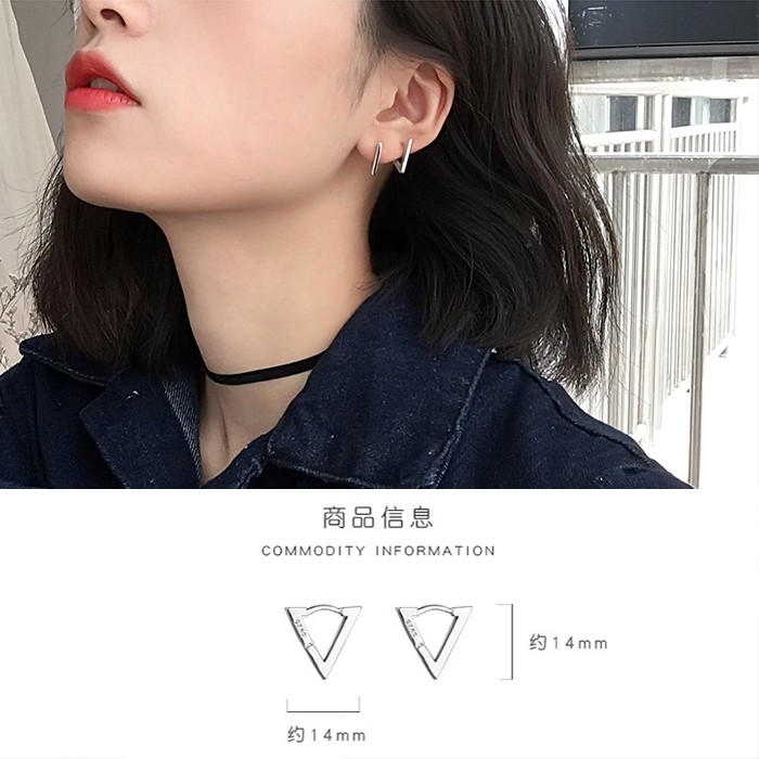 Bông Tai Mạ Bạc 925 Hình Tròn Đơn Giản Thời Trang Dành Cho Nữ