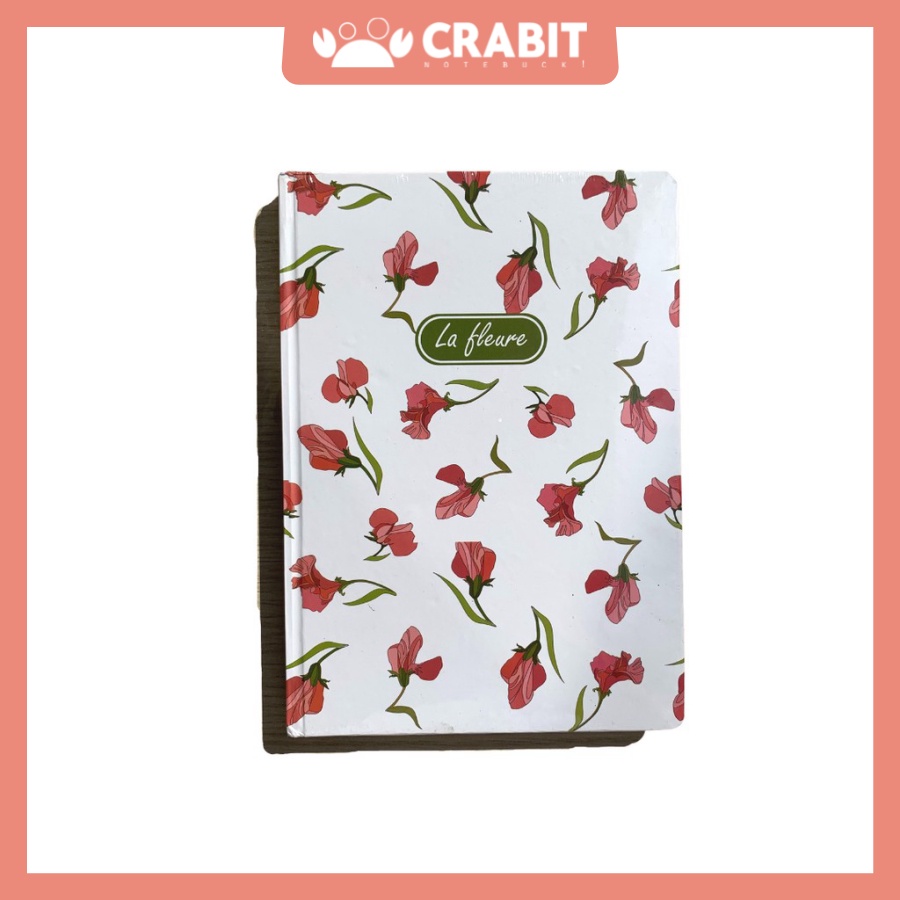 Sổ tay kẻ ngang Crabit Bullet Journal - Hoa đỏ nền trắng (1002)