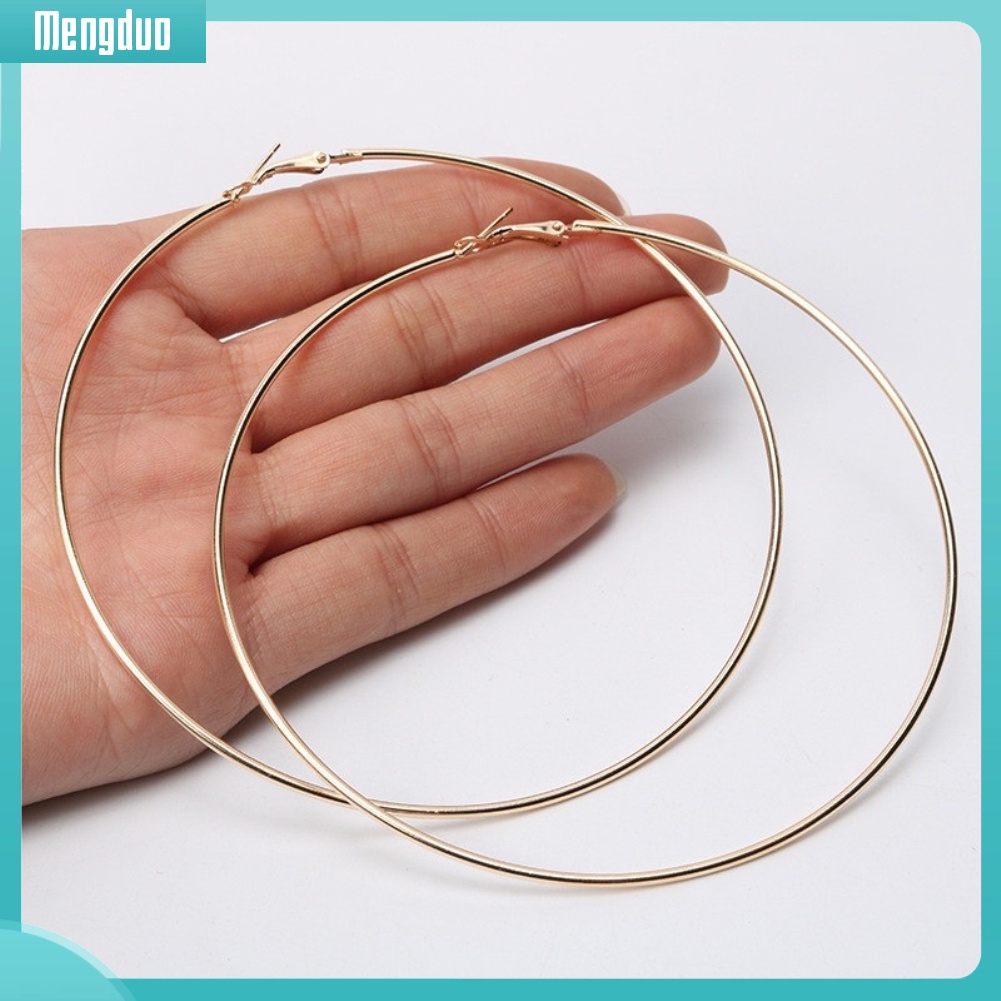 Khuyên Tai Tròn To Bản Thiết Kế Đơn Giản Cá Tính Dành Cho Nữ