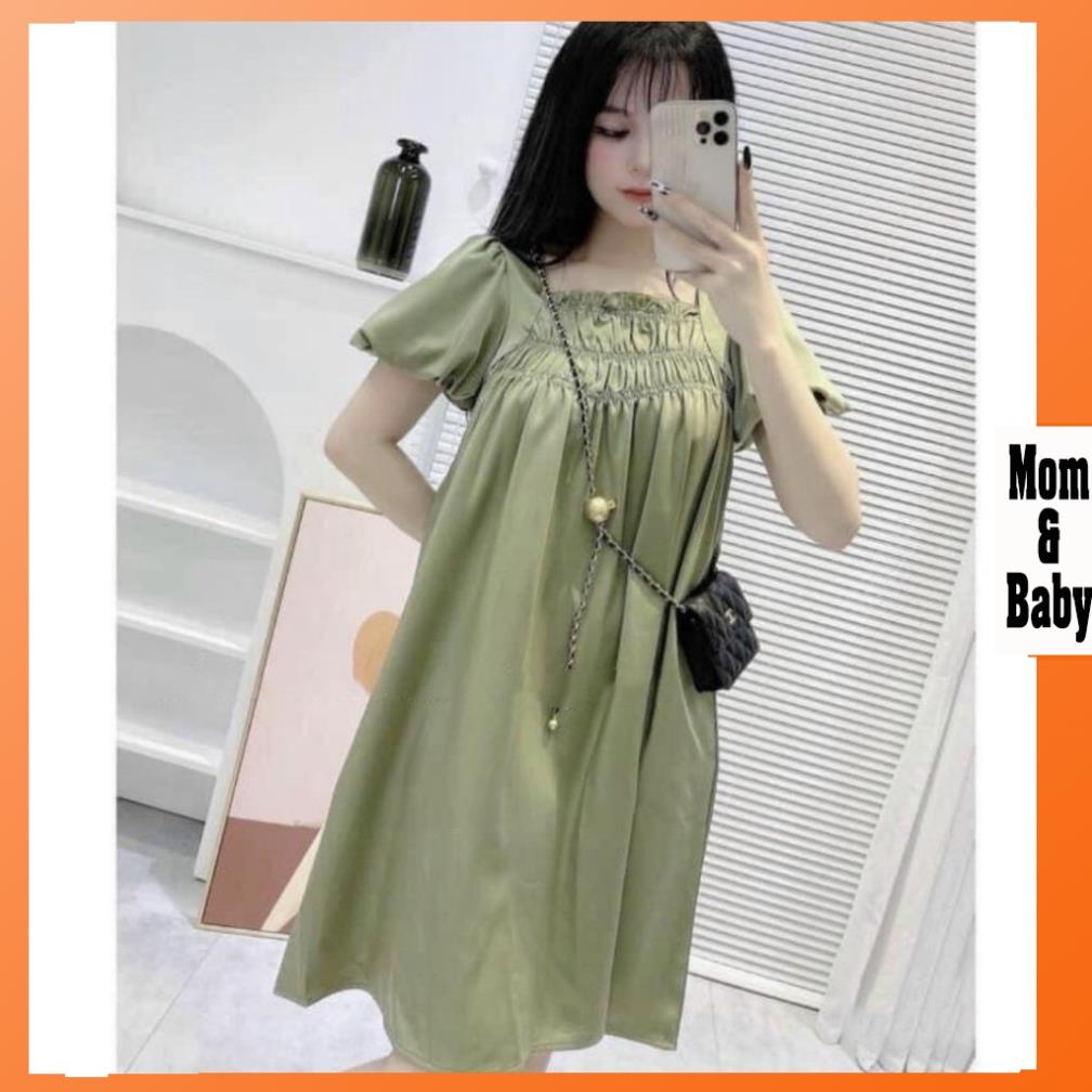 Váy bầu thời trang thiết kếTkutrangStyle - Thời Trang cho người có thai chất lụa hàn có size từ 45 đến 70kg