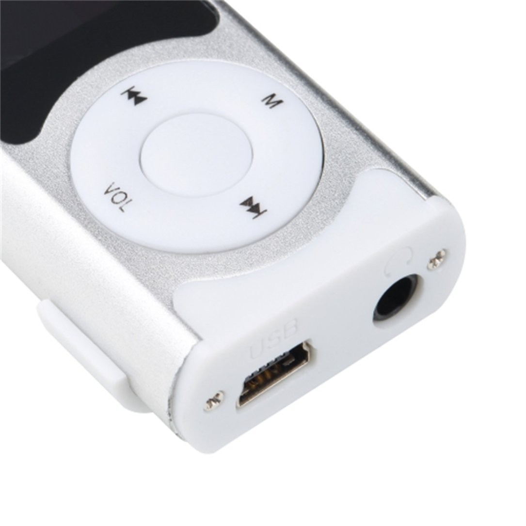 Máy nghe nhạc MP3 mini cổng USB có màn hình LCD hỗ trợ đèn LED và thẻ nhớ TF 16GB