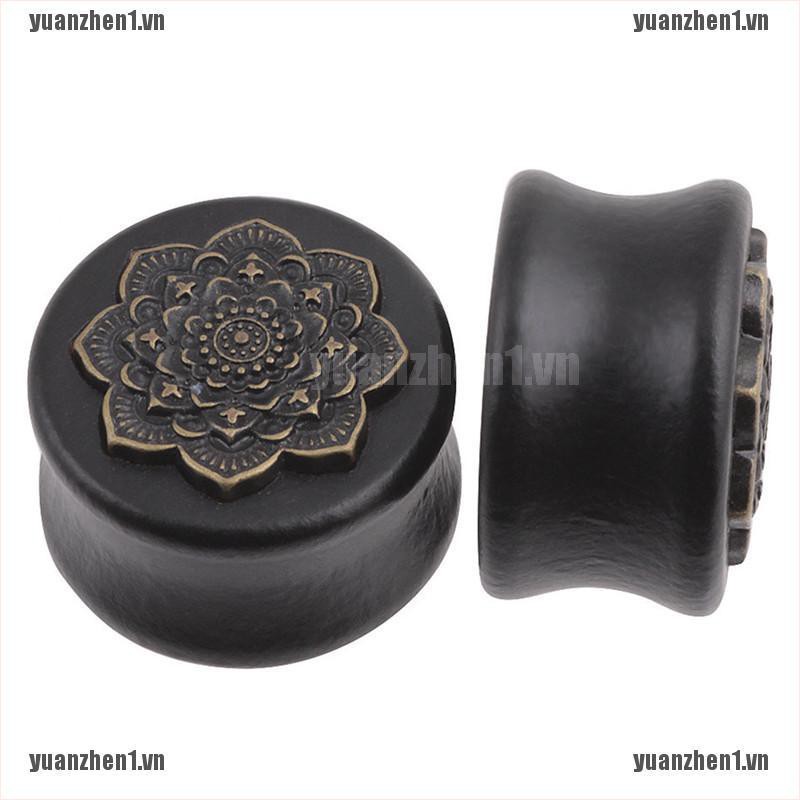 [YUANZHEN1] Khuyên Nong Tai Bằng Gỗ Hình Hoa