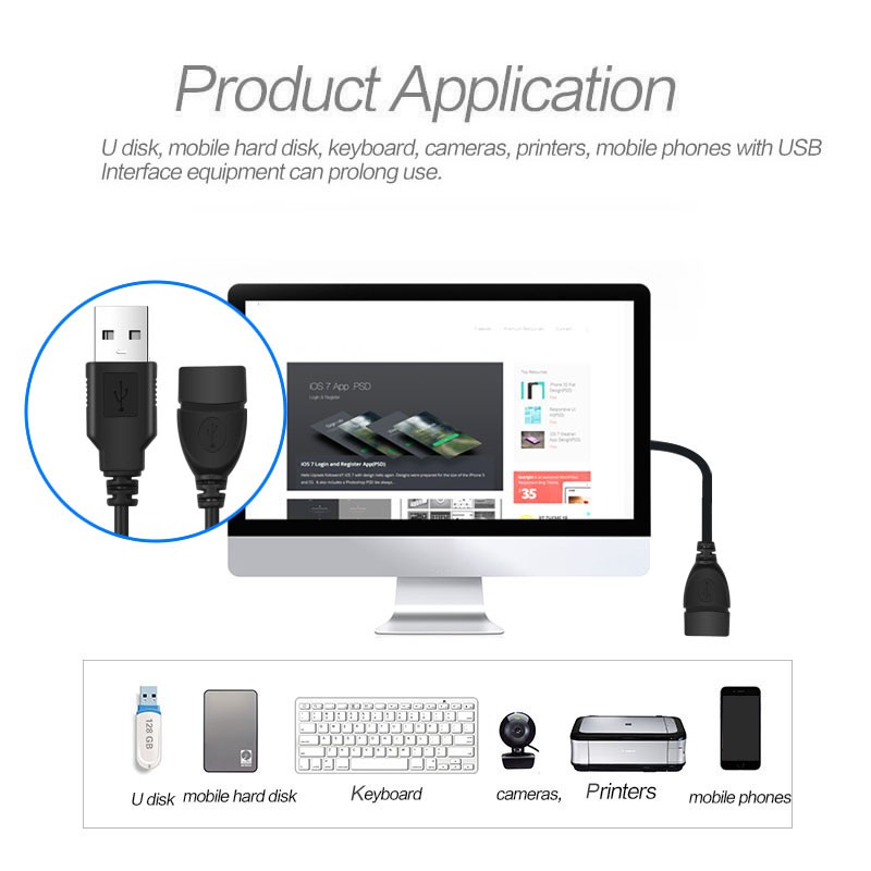 Dây Cáp Nối Dài Usb 2.0 3m Cho Máy Chiếu