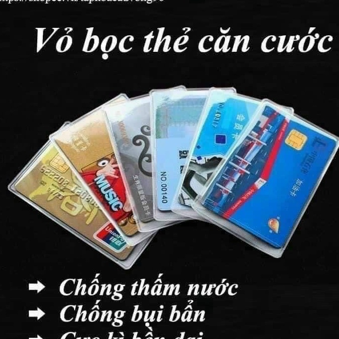 Vỏ bọc thẻ căn cước túi đựng trong suốt bằng lái xe học sinh ngân hàng ATM card visit bảo quản giấy tờ cá nhân Dimino