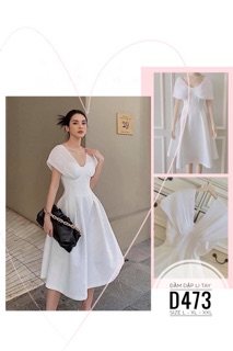 Bigsize Đầm dập li D473