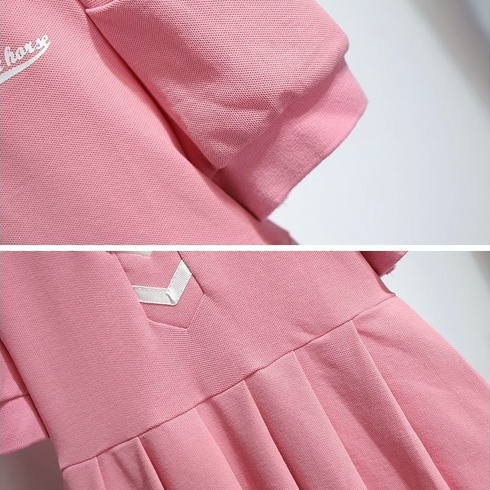 Váy cho bé gái 12 tuổi Quần áo trẻ emváy bé gái size đại Váy ngắn tay nữ, váy rộng, váy polo trẻ em kiểu phương Tây, kiểu đại học