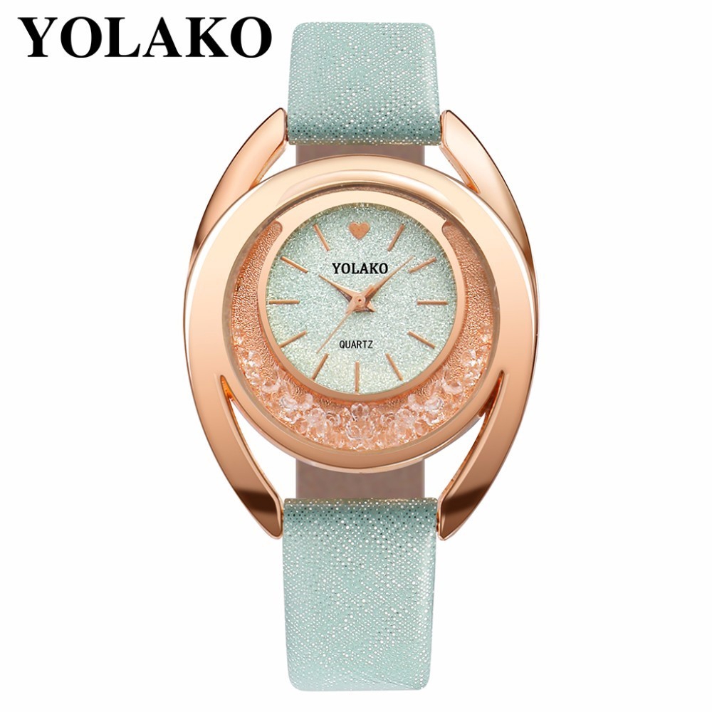 Luxury Rhinestone Women Quartz Watch Leather Strap Wristwatch Clock