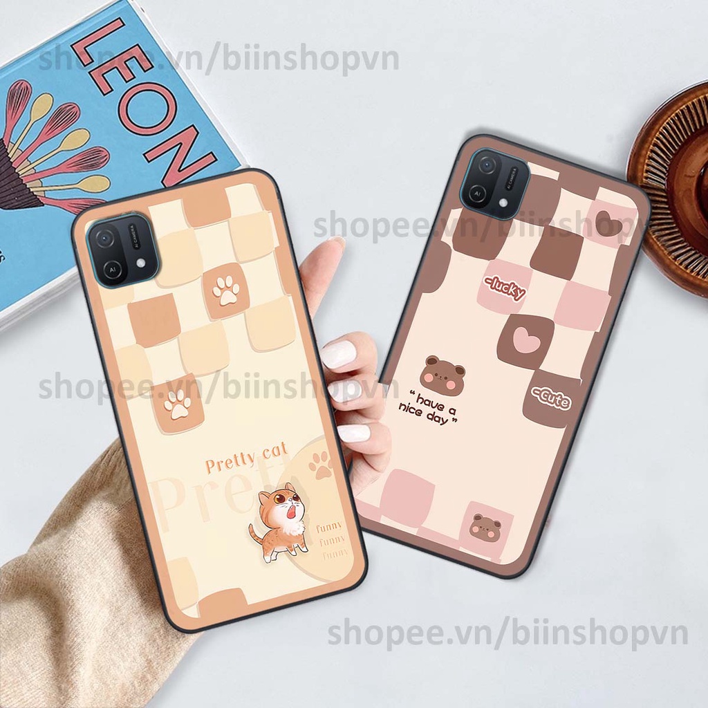 Ốp Oppo A16k caro trái tim nhiều màu sắc, đầy cá tính, khẳng định phong cách