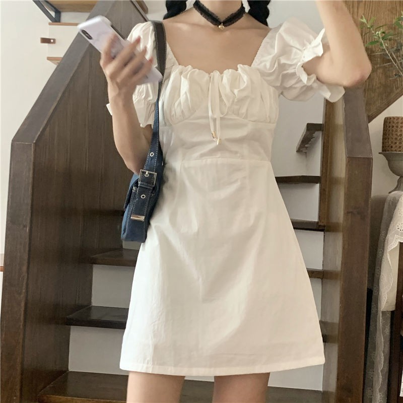 Đầm Tay Phồng Cổ Vuông Xinh Xắn Cổ Điển Kiểu Pháp Dành Cho Nữ | BigBuy360 - bigbuy360.vn