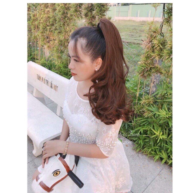 Tóc giả ngoặm xoăn đuôi 45cm