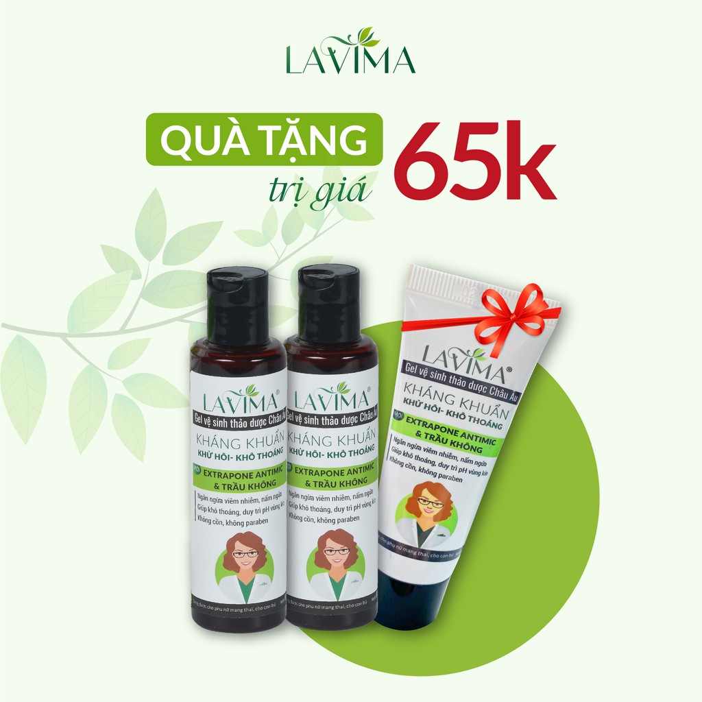 [COMBO 2 RỬA- TẶNG 1 TUÝP ] Dung dịch vệ sinh LAVIMA- 100% thảo dược Châu Âu