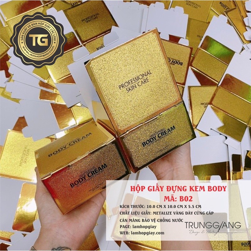 10 hộp giấy đựng kem k200 vàng