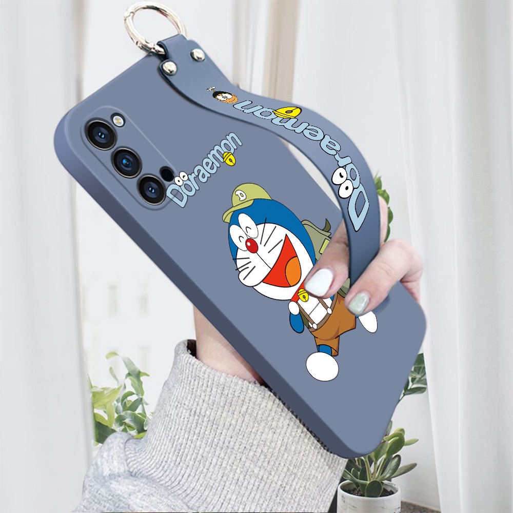 Ốp Điện Thoại Silicone Mềm Chống Sốc In Hình Doraemon Kèm Dây Đeo Cho OPPO Reno4 Pro Reno 4 4G/5G