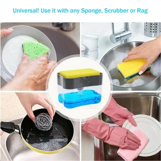 Hộp đựng xà phòng dạng lỏng 380ml thông minh nhấn thả để lấy xà phòng (Kèm miếng bọt biển siêu xịn)