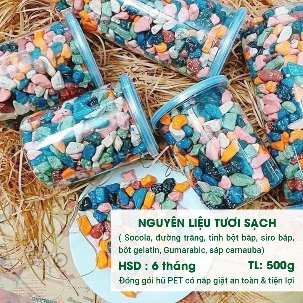 Kẹo sỏi đá nhân socola 400G Ecofood dẻo đồ ăn vặt việt nam an toàn vệ sinh thực phẩm