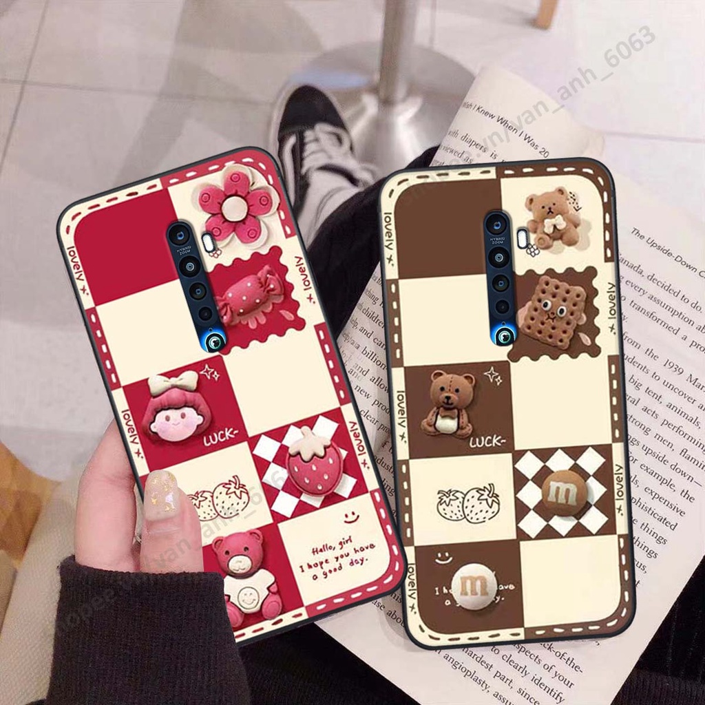 Ốp lưng Oppo Reno 2f / Reno2 F hình gấu, kẹo dễ thương cute