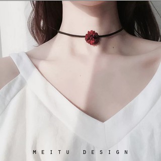 Vòng Cổ Choker Hoa Đỏ