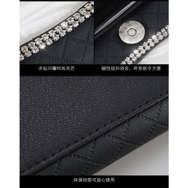 Diamond Swan Hanging Tissue Box for Car Creative Camellia Sun Visor Tissue Box Car Supplies Auto department store supplies