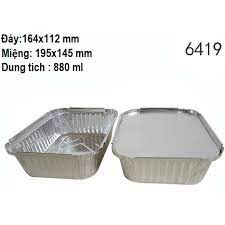 10 Khay giấy nhôm 880ml hộp giấy nhôm nắp nhôm