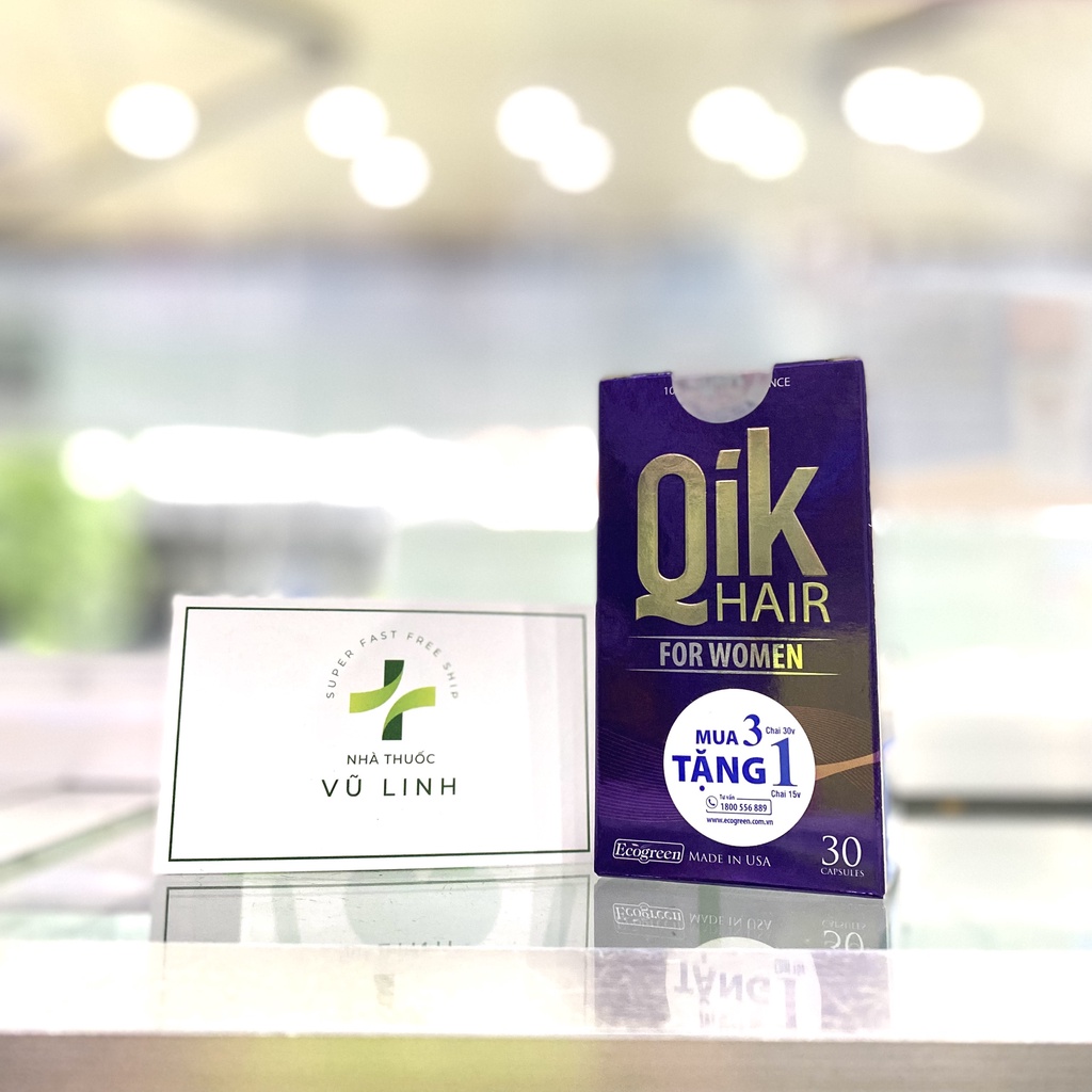 Viên uống QIK HAIR (cho Nam / cho Nữ) giảm rụng, mọc tóc chắc khỏe (30 viên)