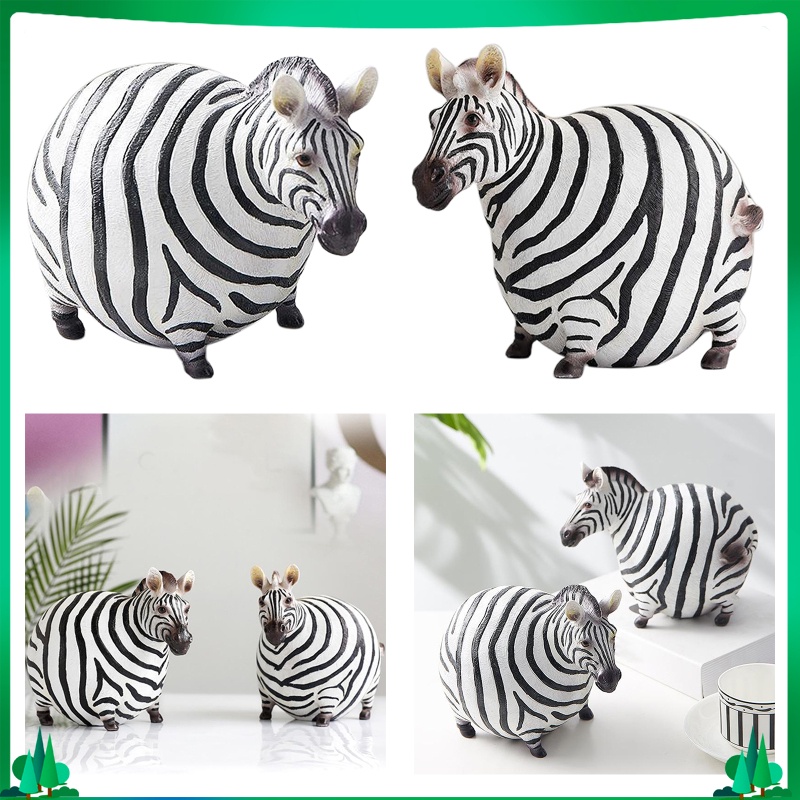 Small Animals Zebra Wildlife Animal Figurine Zoo Figure Resin Playset Toys for Boys and Girls 3-8 Years Old