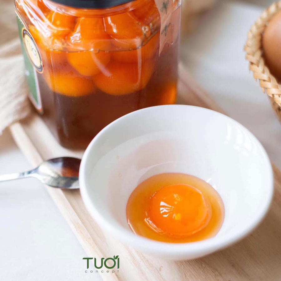 Trứng gà mật ong Hoàng Kim - Hũ to 30 quả/hũ 800ml