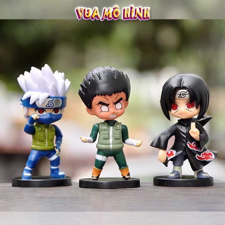 Mô hình Naruto- Mô hình 12 nhân vật trong Naruto phong cách chibi để trong xe ô tô hoặc phòng, chiều cao 7cm