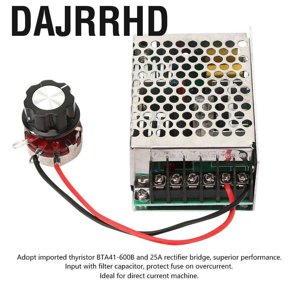 Dajrrhd 220V AC Single-phase Motor Speed Controller Governor 4KW DC Control