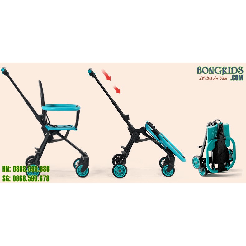 Xe đẩy gập gọn Playkids X1 không mái che ⚡NHẸ NHẤT⚡ cho bé 6-48 tháng ngồi, đi du lịch, xách tay đi khắp mọi nơi