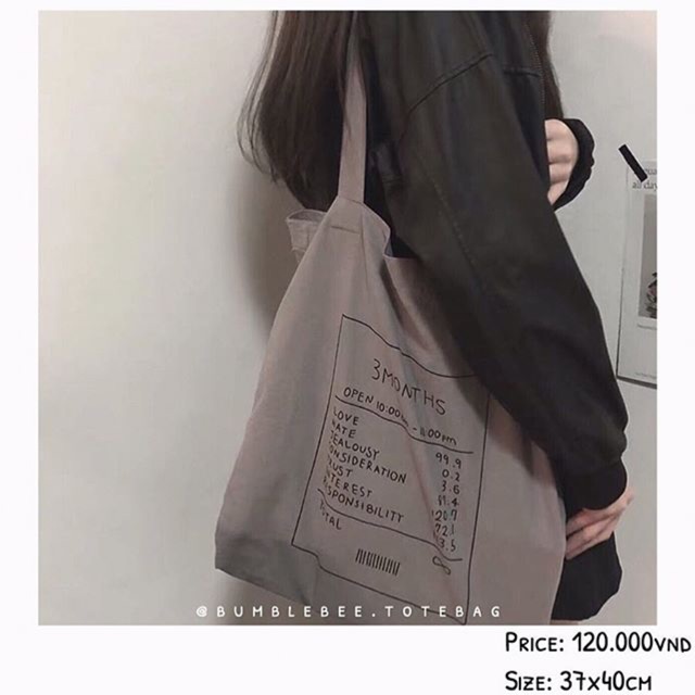 “3 Months” tote bag.
