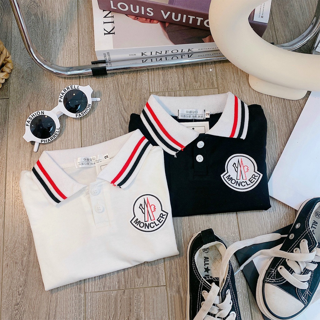 Áo polo cotton cộc tay trẻ em trơn đáng yêu cho bé trai từ 8-19kg LILIKIDS PL01