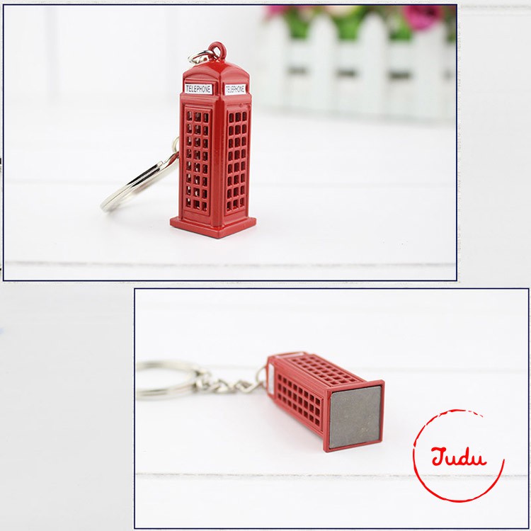 Móc Khóa Balo Cao Cấp Phong Cách Anh Quốc Bằng Kim Loại (Bus, Telephone Booth)