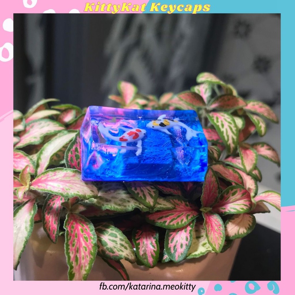 Keycap cá Koi 1,75u 🎏 nút Caps lock profile OEM ❤️ Keycaps artisan Koi fish Capslock trang trí bàn phím gaming