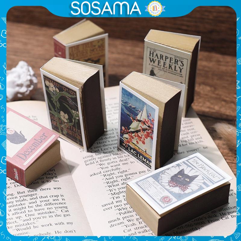 Giấy ghi chú SOSAMA giấy note ghi nhớ 122 tờ 56 x 35 mm họa tiết retro cổ điển cá tính SSN-001367