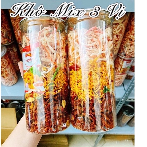 Khô Mix 3 vị  hũ pet 300g