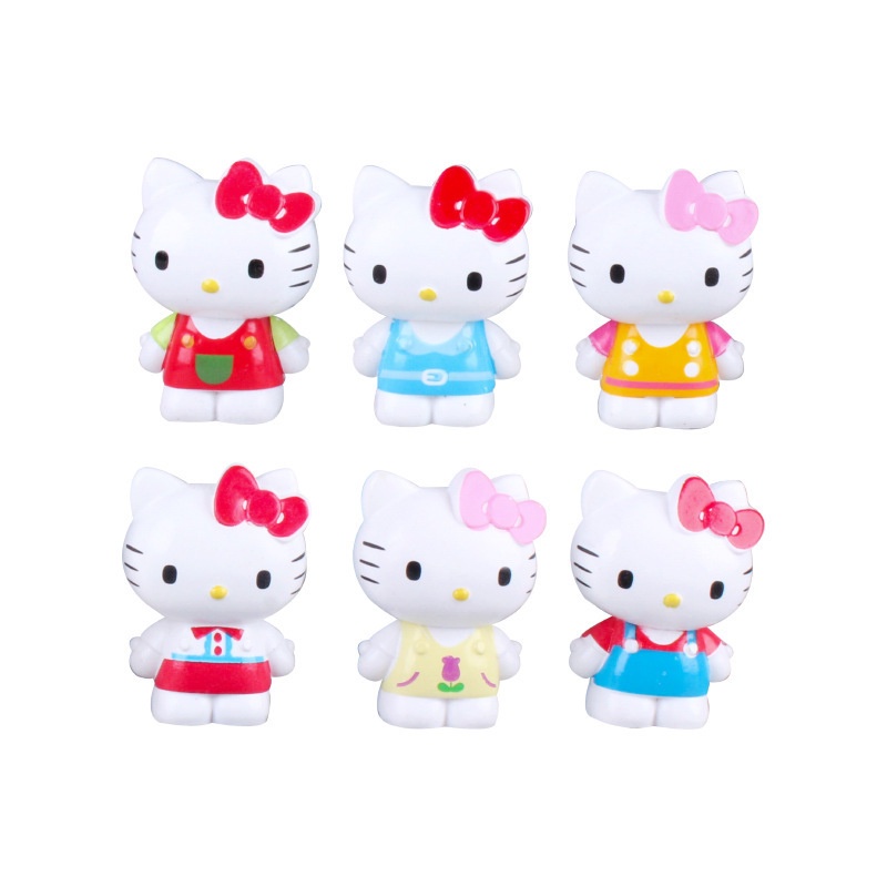Set 6 mô hình Hello Kitty mini dễ thương dùng để trang trí bánh kem