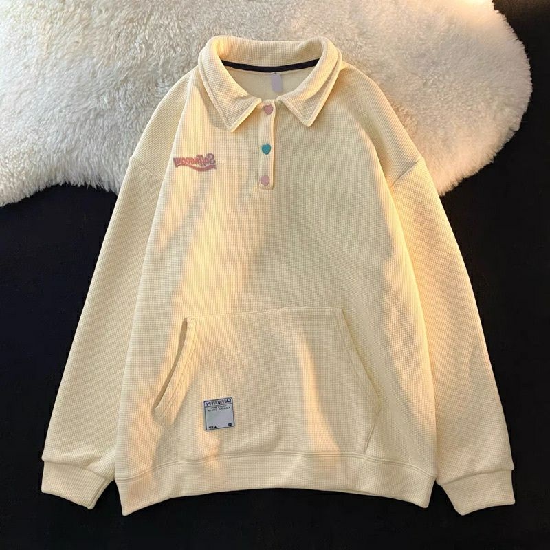 Áo sweater cổ bẻ dài tay Saffnoveny 🌲