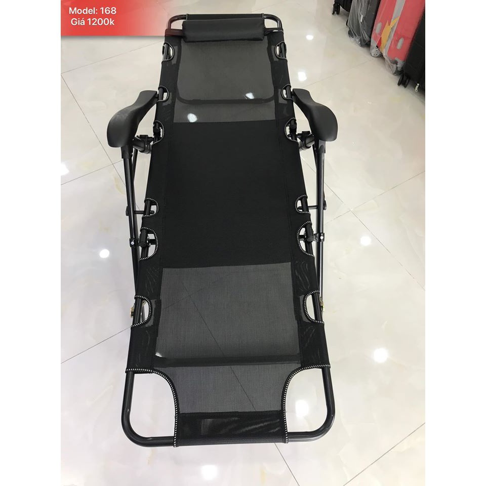 Ghế xếp thư giãn SUMIKA 168 -  Có thể ngã giường nằm - vải lưới Textilene thoáng mát - Tay nắm nhựa ABS cao cấp