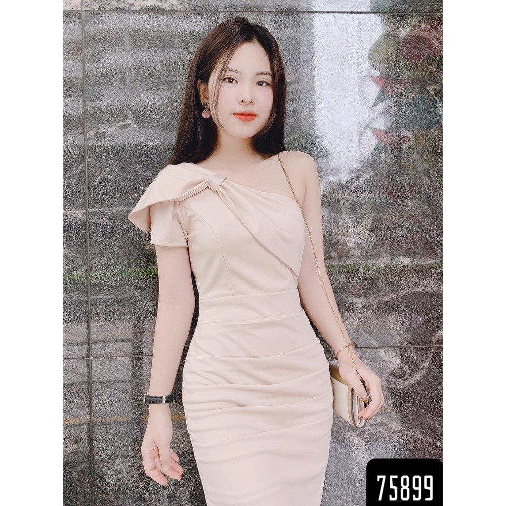 Đầm body lệch vai dự tiệc siêu xinh đủ size S,M,L,XL,XXL - 75899