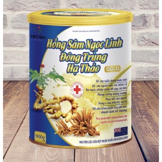 combo 2 hộp sữa 900g hồng sâm ngọc linh đông trùng hạ thảo gold