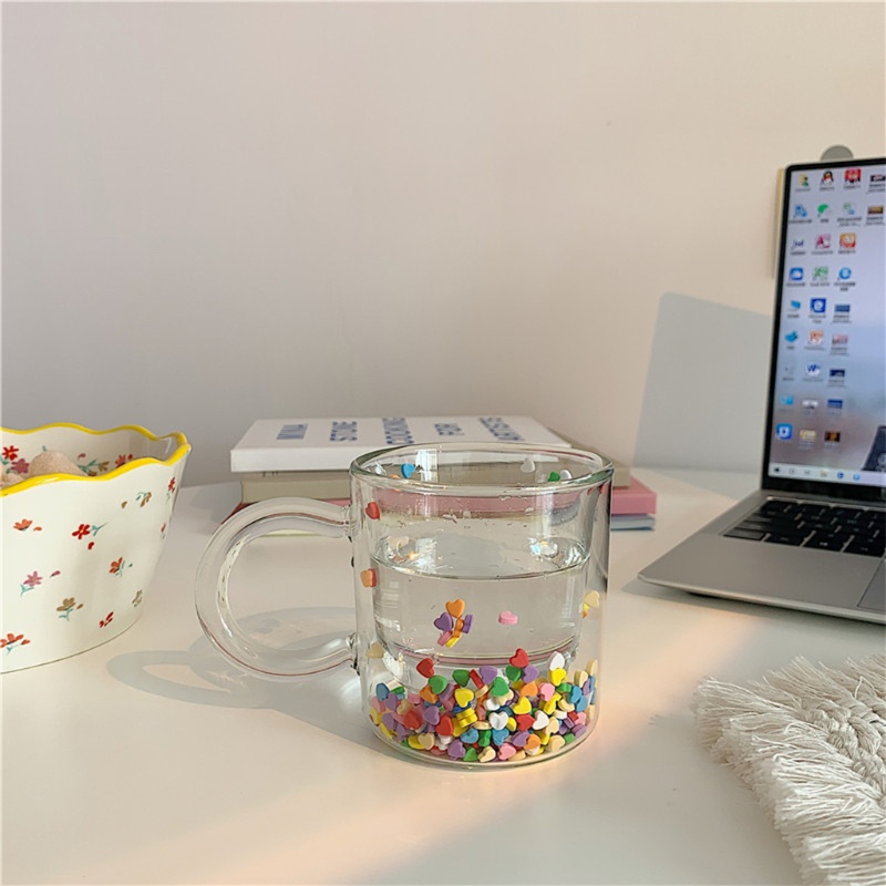 Ca nước kim tuyến hình trái tim dễ thương cho bé gái