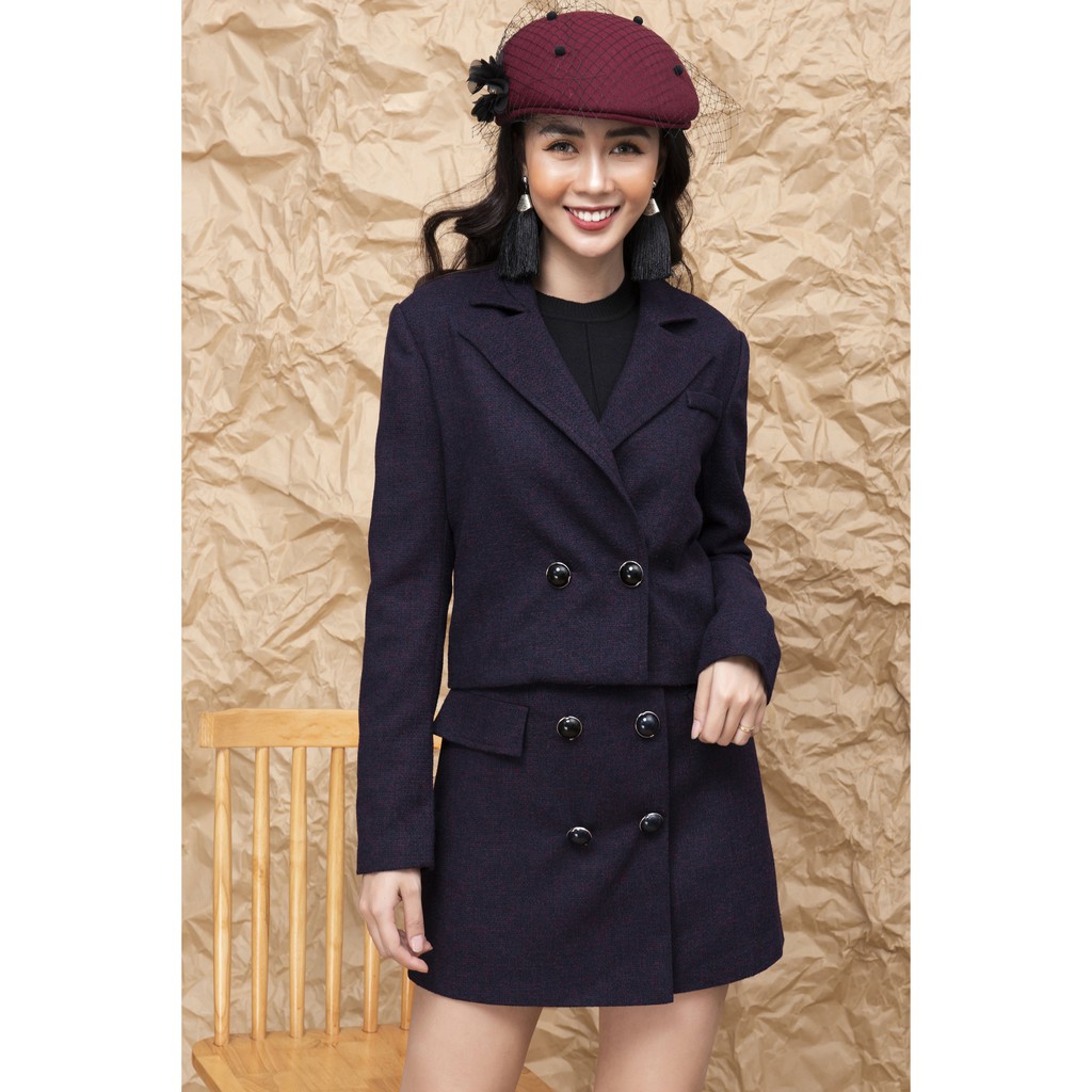 Chân váy A SEFA dạ 4 cúc trước