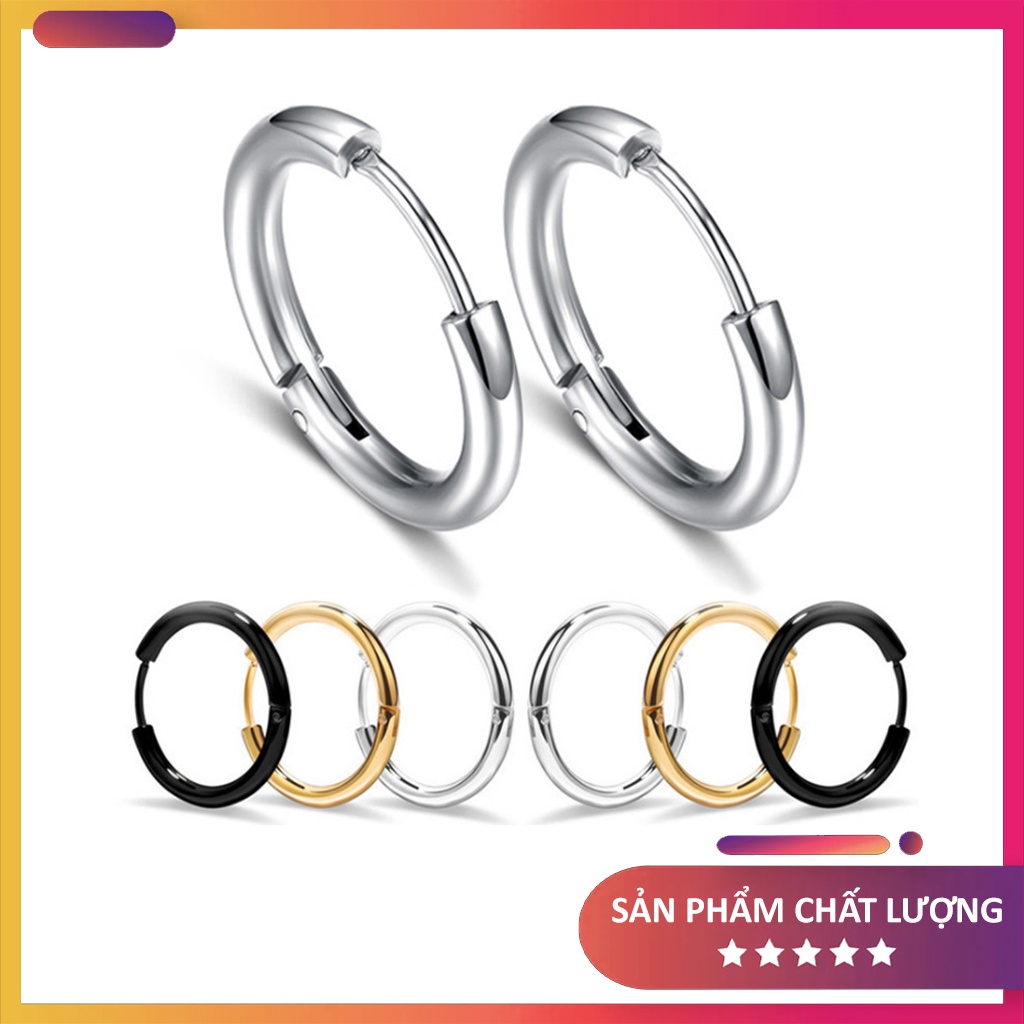 Khuyên tai nam nữ đẹp, thời trang phong cách cá tính, thép titan siêu bền, không gỉ, không dị ứng